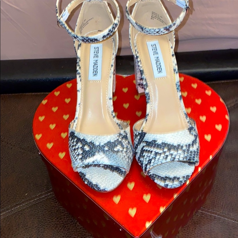 Snake print heels
